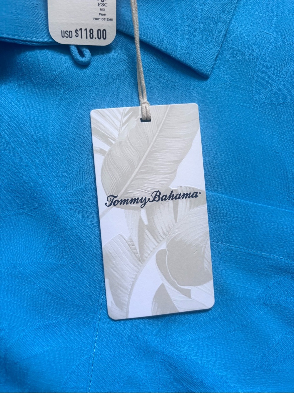 NWT Tommy Bahama Turquoise Silk Short-Sleeve  Camp Shirt size XXXL - Picture 6 of 9